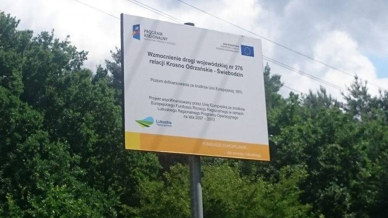 Zdjęcie: Wzmocnienie drogi wojewódzkiej nr 276 relacji Krosno Odrzańskie – Świebodzin