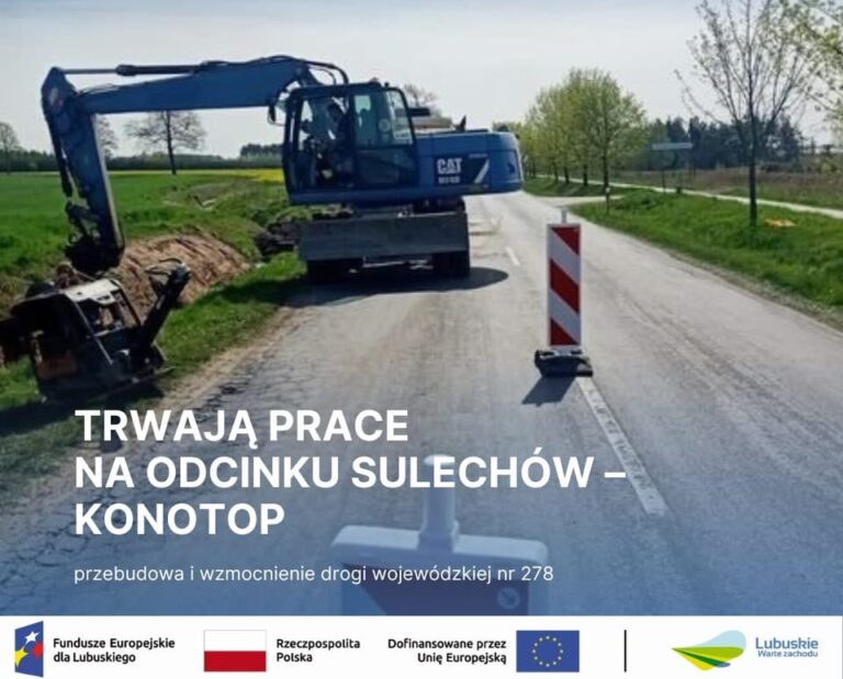 Wzmocnienie DW 278 Sulechów – Konotop – prace na trzech odcinkach